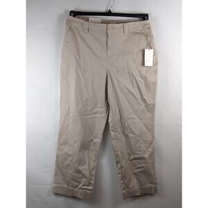 High Rise Straight Leg Ankle Pants Cropped Capris A New Day Light Brown 18 Flat‎